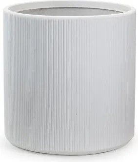 Vaso in resina da esterno interno tondo cilindrico d.36x35h Modigliani Bianco