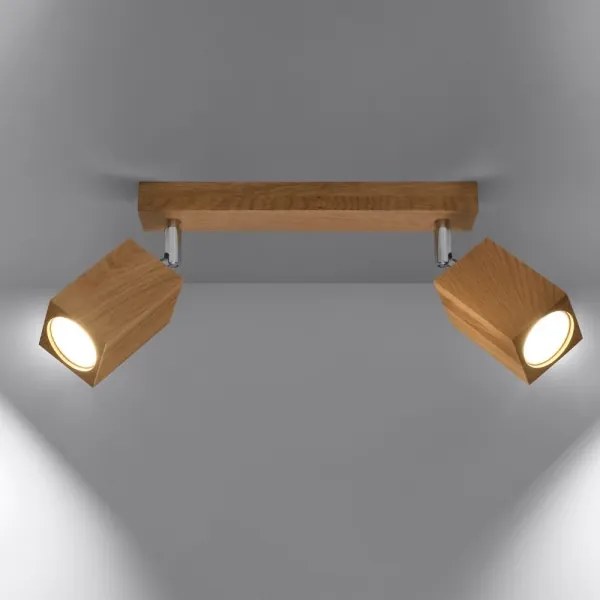 Sollux SL.1036 - Faretto KEKE 2xGU10/40W/230V quercia