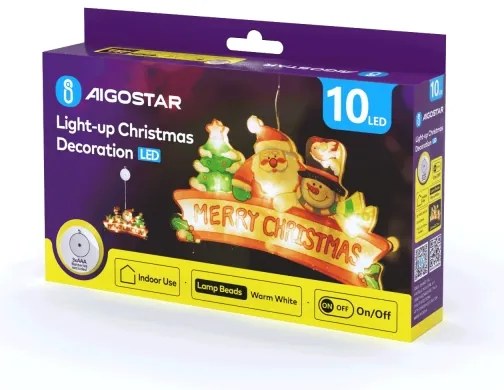 Aigostar - Decorazione natalizia 10xLED/3xAAA Buon Natale 13 cm