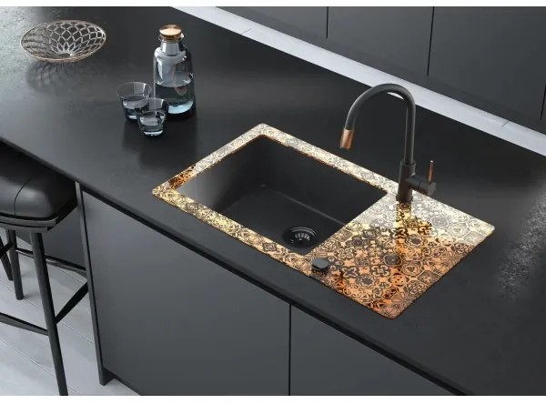 Deante BCA_B64M - Miscelatore per lavello ASTER nero/ottone