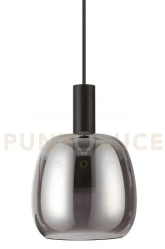 Coco lampadario a sospensione in metallo e vetro soffiato fume' 15x...