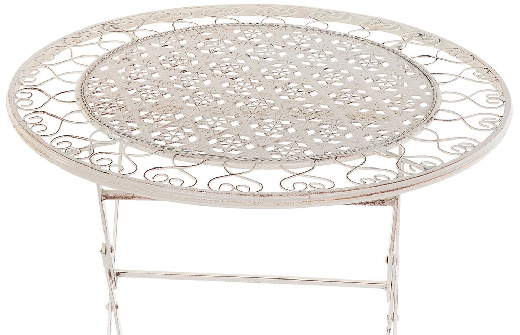 Set da balcone di un tavolo e due sedie beige/bianco sporco TRIESTE Beliani
