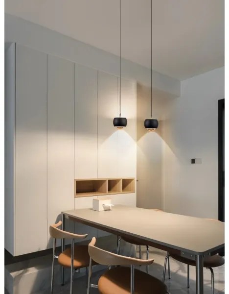 Immax NEO 07219L - Lampadario LED dimmerabile DORMINE 6W/230V opaco nero Tuya +TC