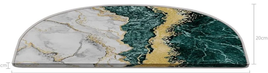 Gradini per scale in set da 16 pezzi in colore crema petrolio 20x65 cm Golden Marble - Vitaus