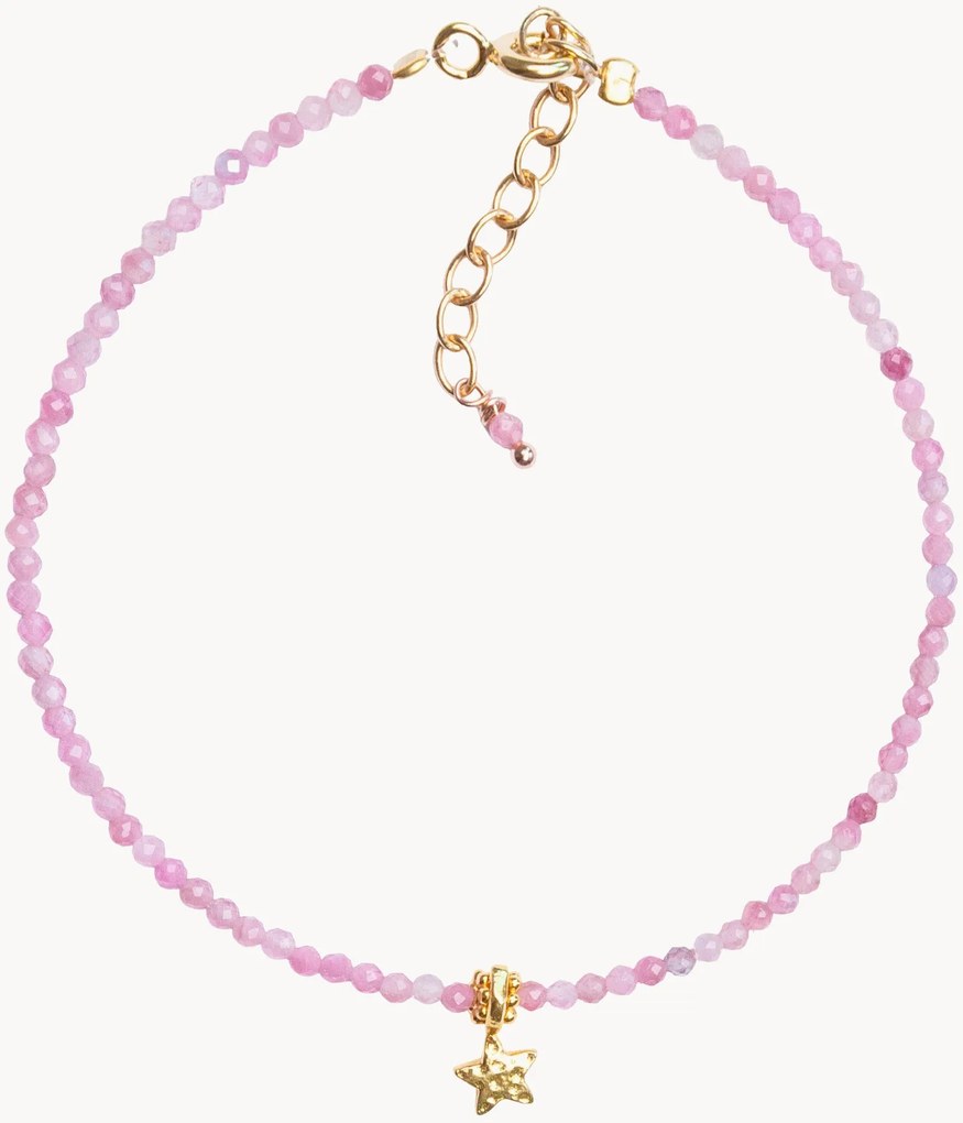 Bracciale fatto a mano con tormalina rosa Aura