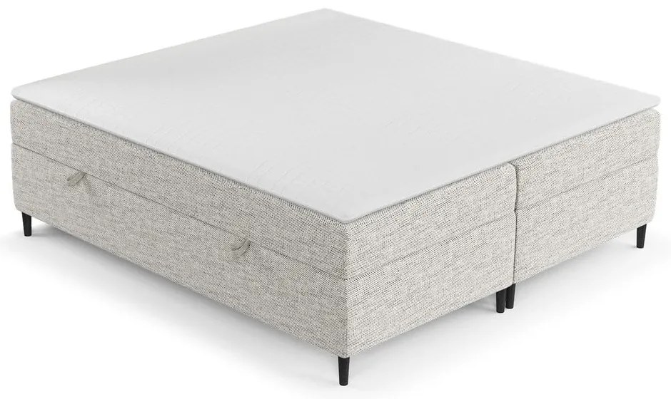 Letto boxspring grigio chiaro con contenitore 160x200 cm Araya - Maison de Rêve