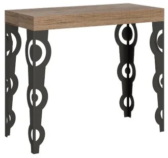 Consolle 90x40 cm Allungabile Fino a 3 metri da 14 posti Karamay Quercia natura