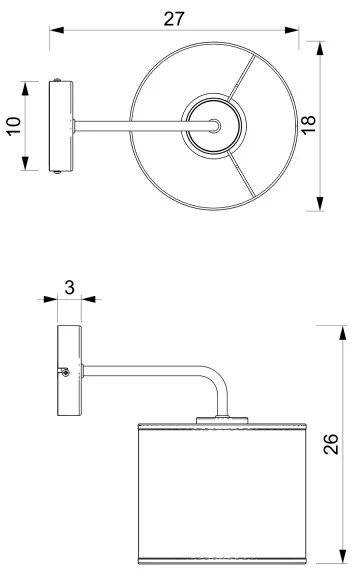 Applique LOFT SHADE 1xE27/60W/230V bianco/oro