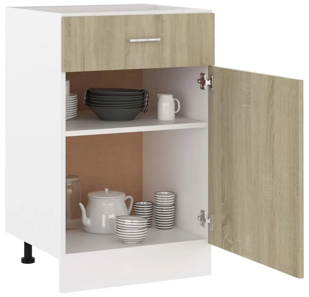 Armadio con cassetto rovere sonoma 50x46x81,5 cm in truciolato