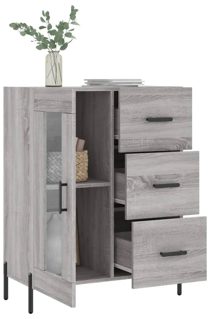 Credenza grigio sonoma 69,5x34x90 cm in legno multistrato