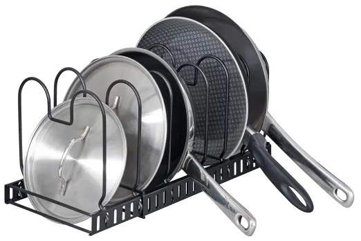 WENKO 53149100 - Porta coperchi e padelle 18x18 cm nero