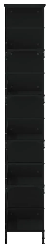 Libreria nera 78,5x33x188,5 cm in legno multistrato