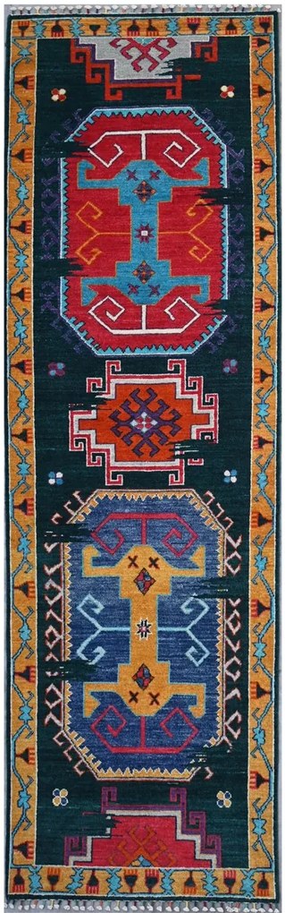 Kazak Tappeto 300 x 80 (Pakistan) Annodato A Mano