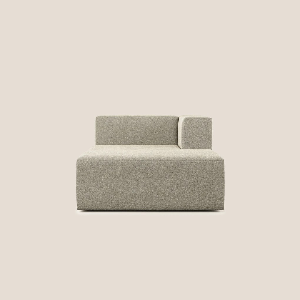 Nettuno modulo chaise longue in morbido tessuto bouclè T07
