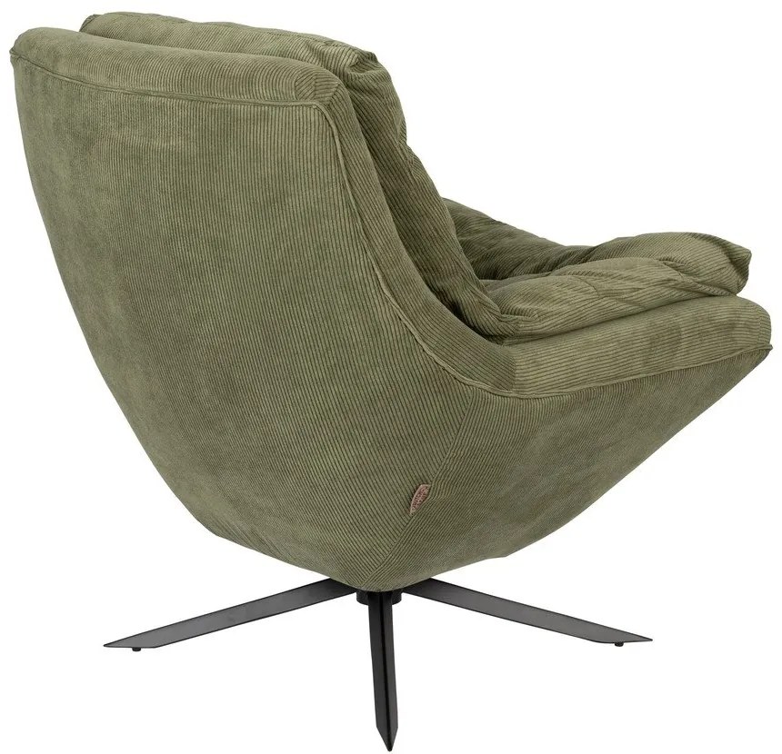 Poltrona in velluto verde Vince - Dutchbone