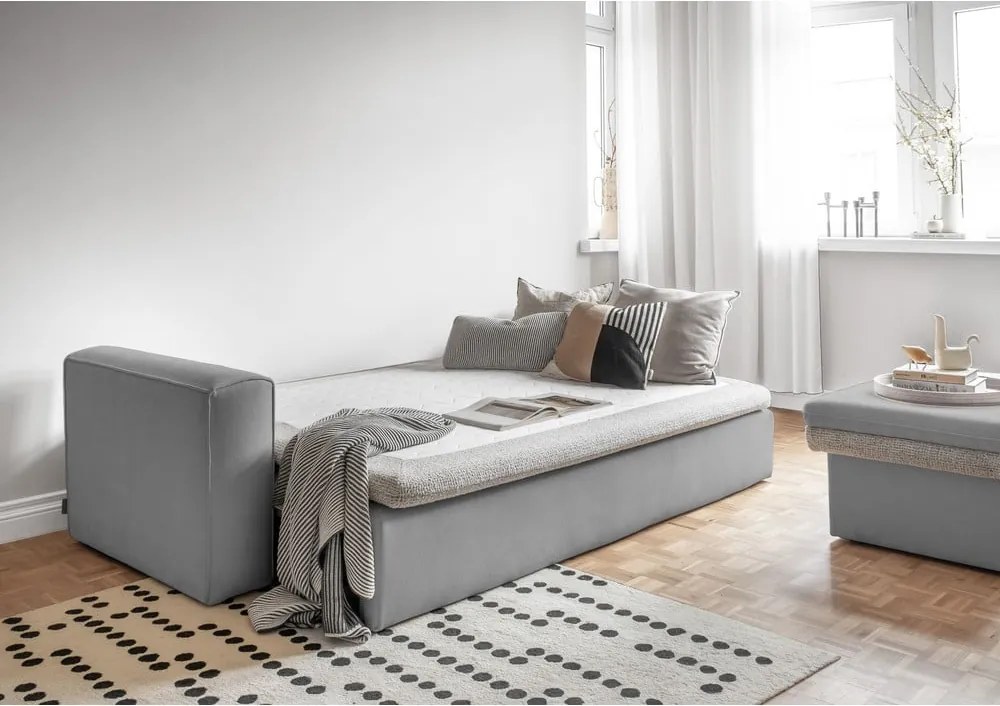 Divano in grigio chiaro allungabile 237 cm Wilson – Miuform