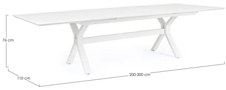 Tavolo allungabile da esterno Kenyon bianco cm 110 x 200-300