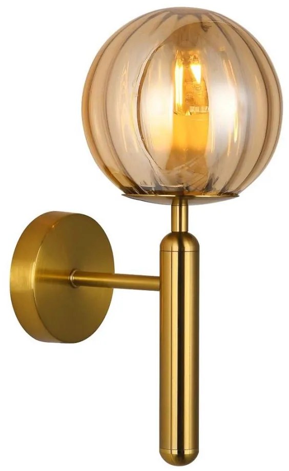 ITALUX WL-2324-1 BRO+AMB - Applique RAVENA 1xE27/5W/230V oro