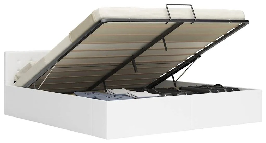 Giroletto Con Contenitore Idraulico Bianco Similpelle 180x200cm /