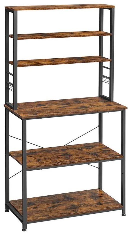 Scaffale a ripiani per cucina MARGE marrone/nero