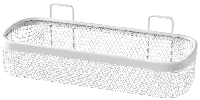 Mensola bagno rettangolare bianco in acciaio con 1 ripiano – Taki