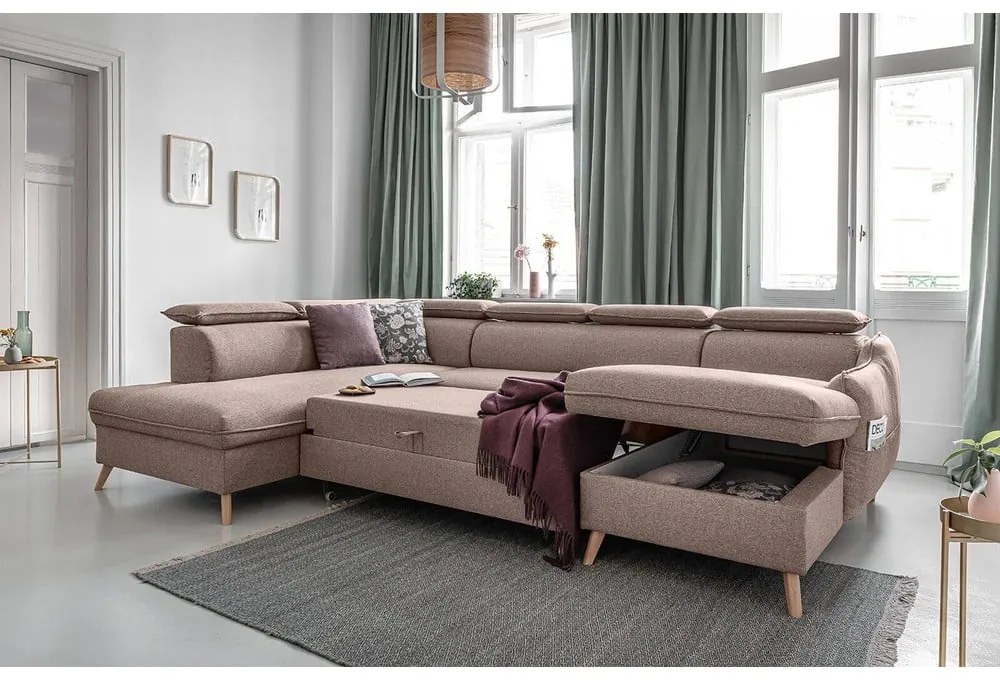 Divano letto angolare beige (angolo sinistro) Sweet Harmony - Miuform