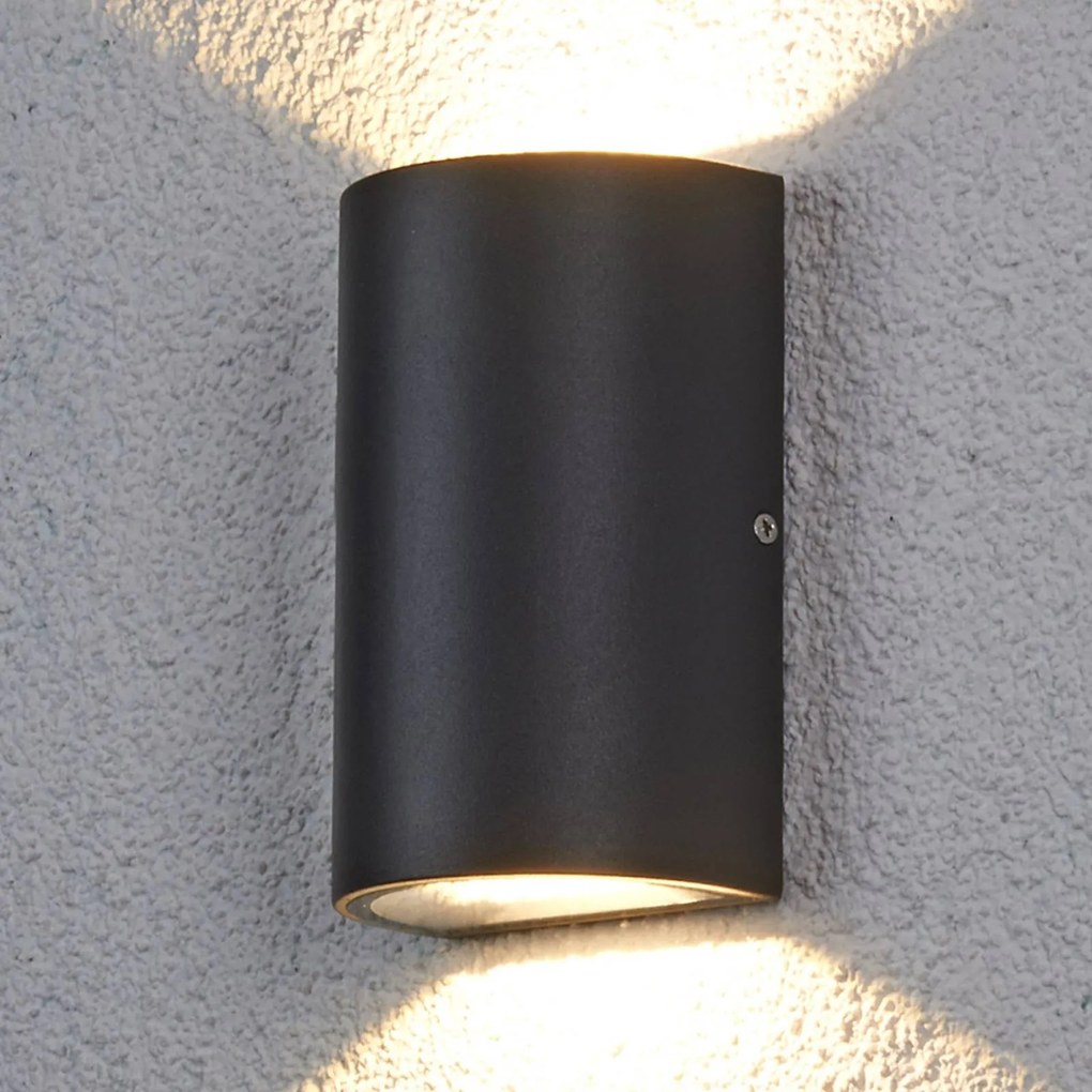 Applique da esterni a LED JALE Lucande, Nero, Alluminio, Moderno, Applique LED da esterni