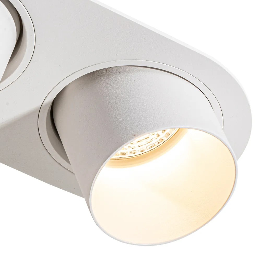 Set di 6 faretti da incasso bianchi GU10 70mm orientabili 2-luci - Installa