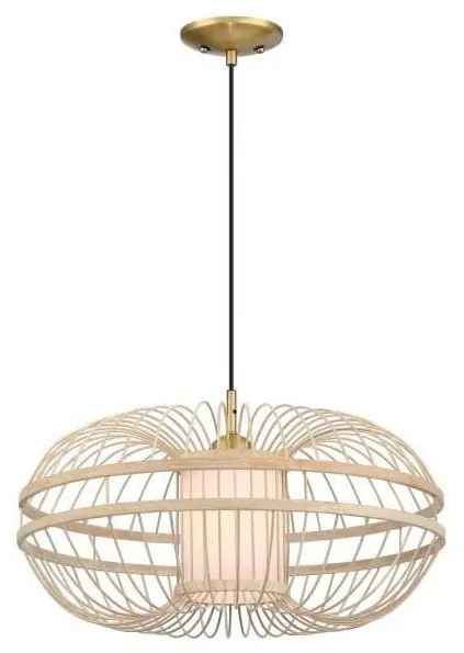 Westinghouse 61255 - Lampadario a sospensione con filo TULCEA 1xE27/60W/230V bambù