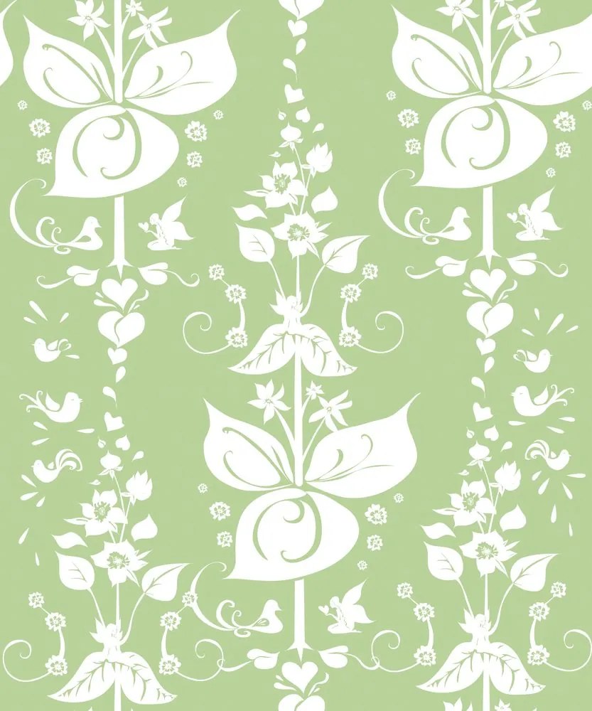 Carta da parati – Motivo popolare verde