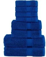 Set Asciugamani 8 pz Blu 600 gsm 100% Cotone 137538