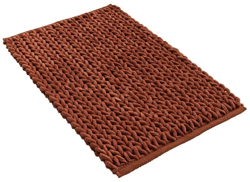 Tappetino per il bagno color terracotta 50x80 cm Ariel – douceur d'intérieur