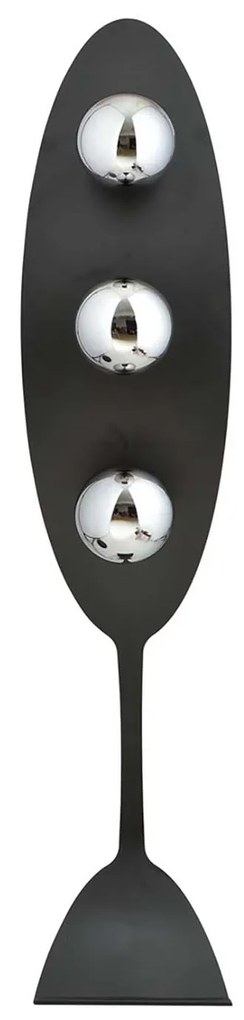 Piantana Minimal Dagda Acciaio Nero Grigio 3 Luci E14 Ip20