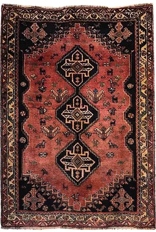 Teppich Tappeto persiano 110x150 Rosso (Iran) Annodato A Mano