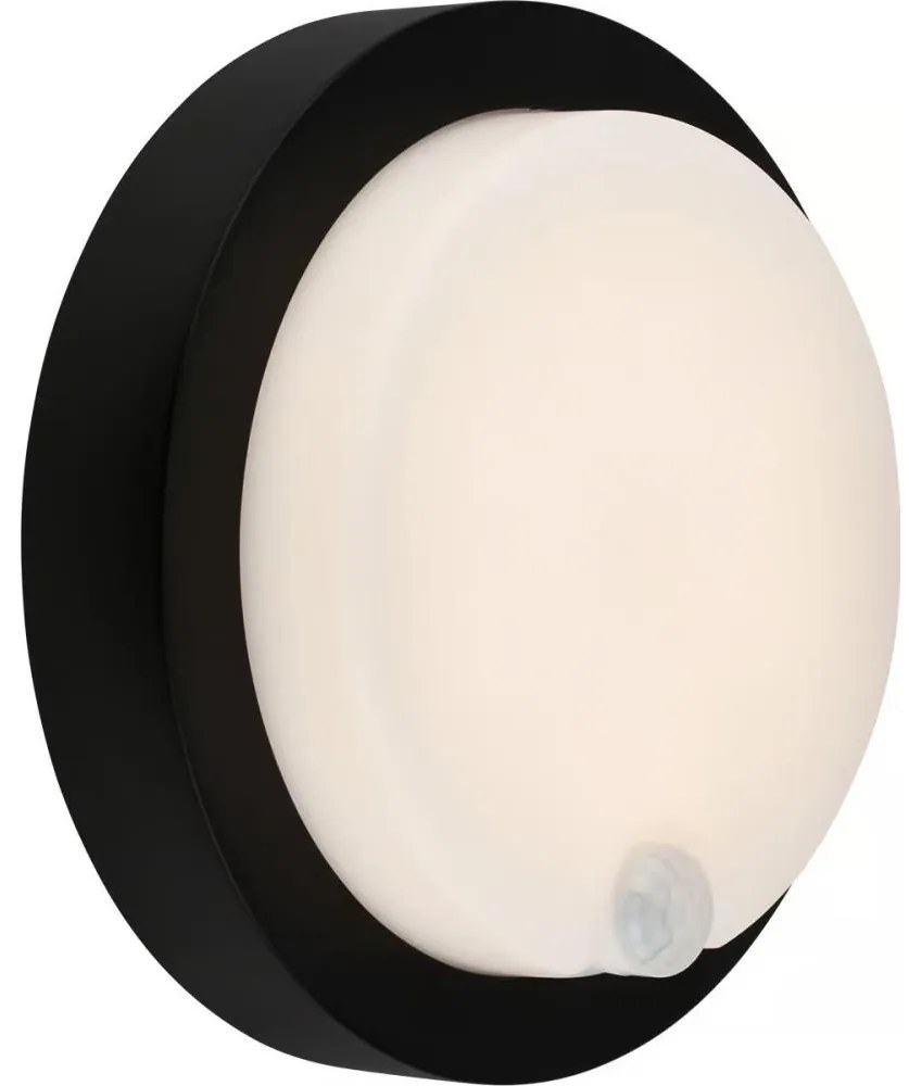 Brilo - Lampada da parete LED ricaricabile per esterni con sensore, 4W, 5V, batteria 4400 mAh, IP44, nera