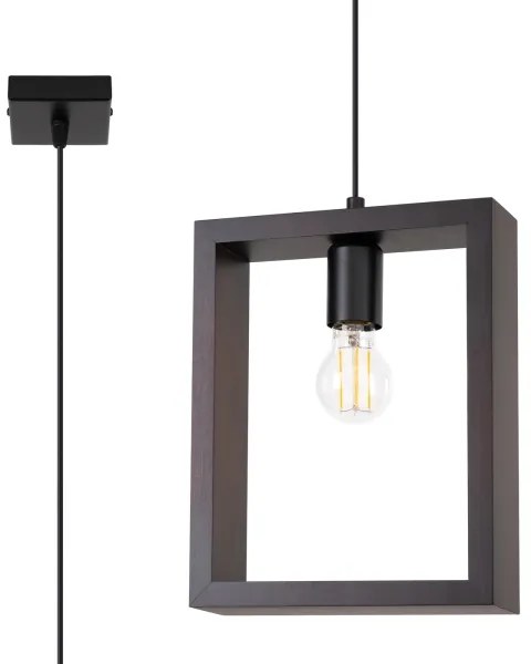 Sollux SL.1311 - Lampadario a sospensione con filo ARIES 1xE27/15W/230V faggio/wenge