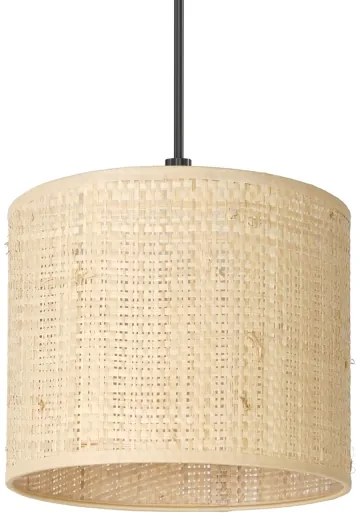 Lampadario a sospensione con filo RATTAN 1xE27/60W/230V diametro 18 cm rattan