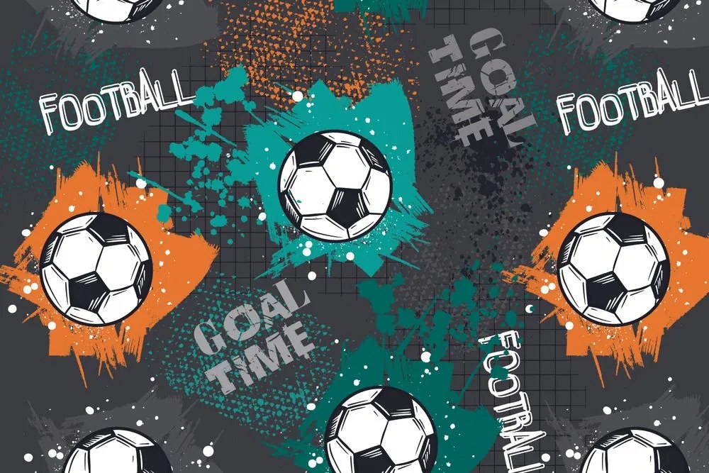 Carta da parati – Palla da calcio in design moderno