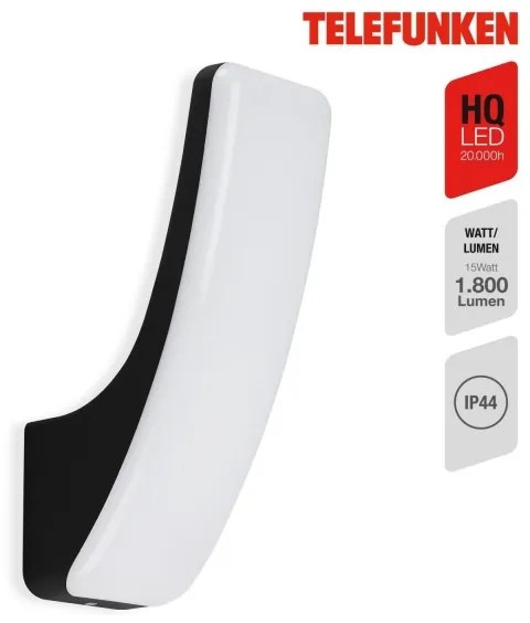 Telefunken 311605TF - Applique a LED da esterno LED/15W/230V IP44 nero