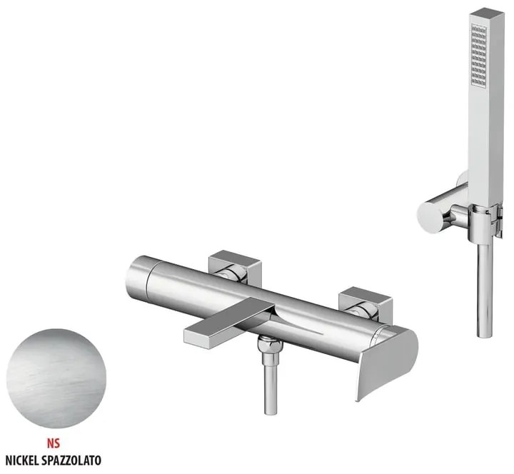 Rubinetto per vasca getto aerato Soffio per muro argento spazzolato GATTONI RUBINETTERIA