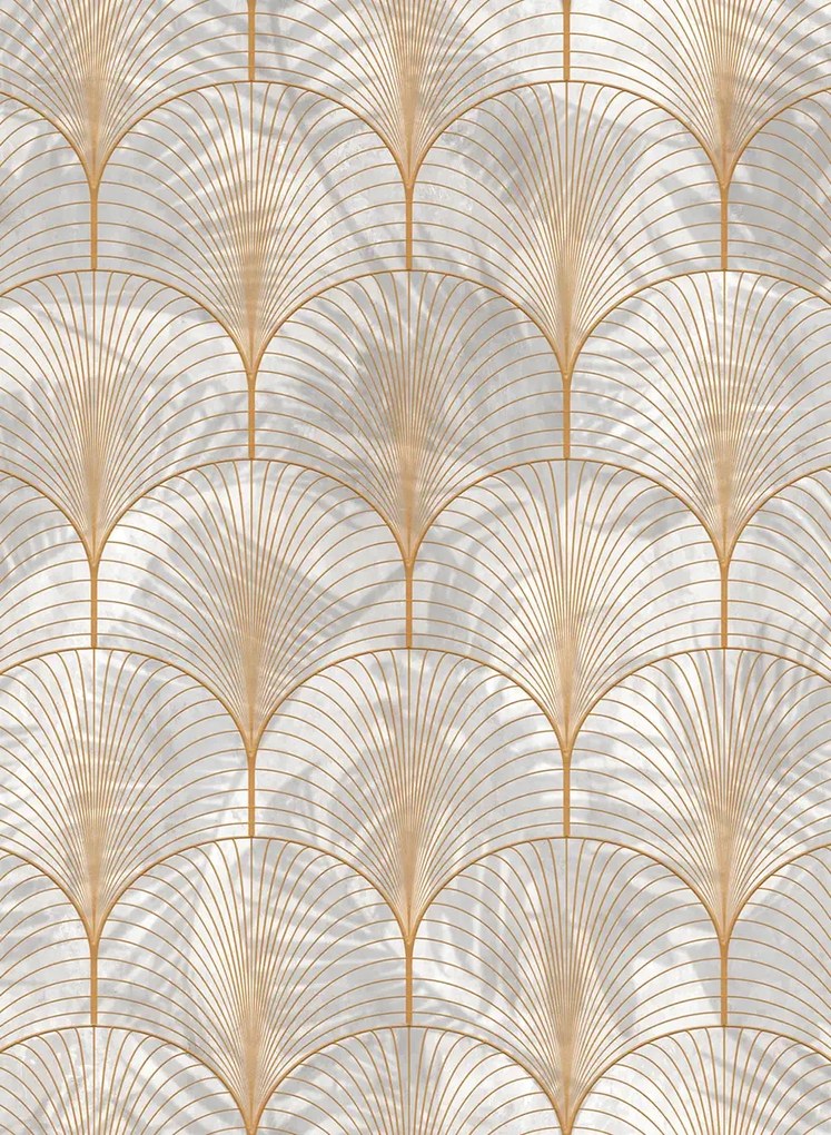 Rebel Walls Tapete Art Deco Palms - Gold