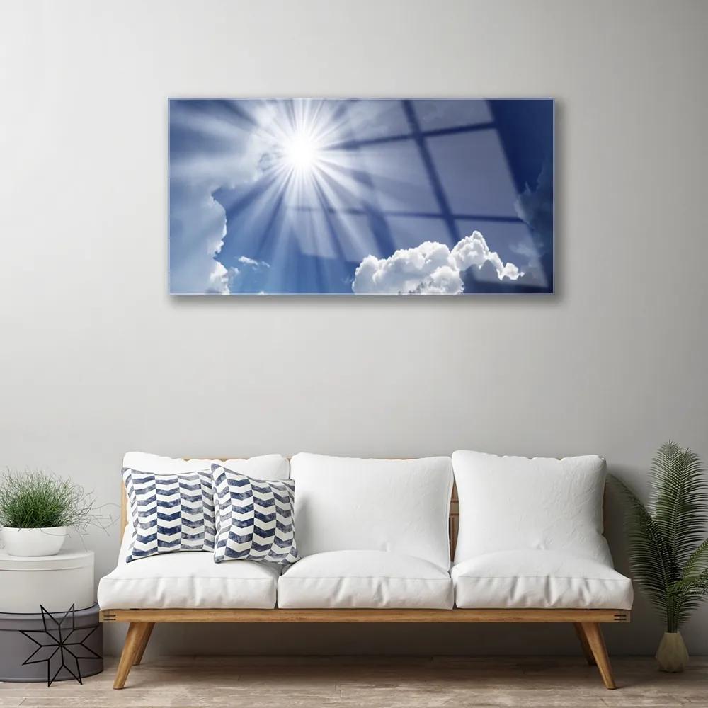 Quadro acrilico Il paesaggio del sole 100x50 cm