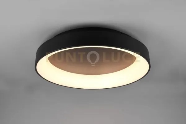 Girona plafoniera led 48w 5600lm, 2700 - 6000k metallo nero opaco c...