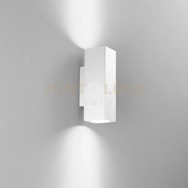 Applique a parete duduk quadrata bianca 2 luci attacco gu10 mini 7x...