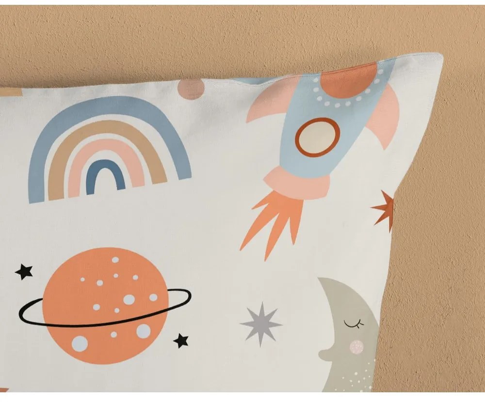 Set copripiumino e federa da bambini blu/beige in cotone per culla 100x135 cm Eclips – Good Morning