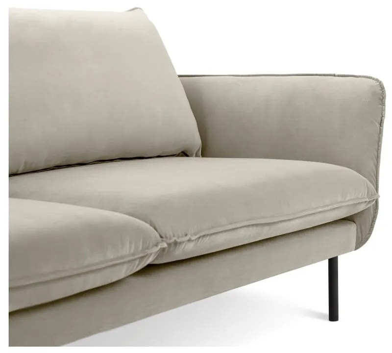 Divano in velluto beige, 200 cm Vienna - Cosmopolitan Design