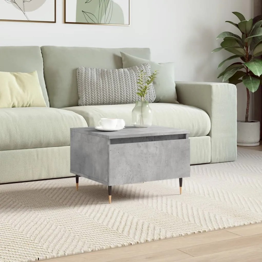 Tavolino Da Salotto Grigio Cemento 50x46x35cm Legno Multistrato /