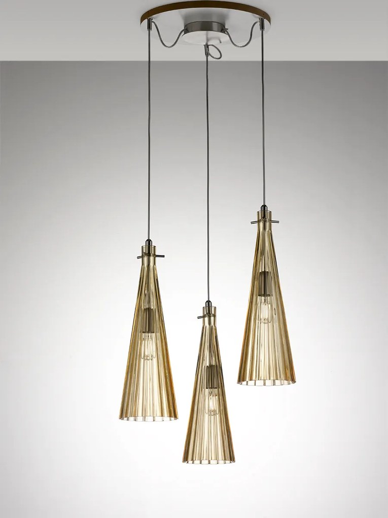 Selene illuminazione Costa Rica 3-light pendant lamp 2810/3 Ambra