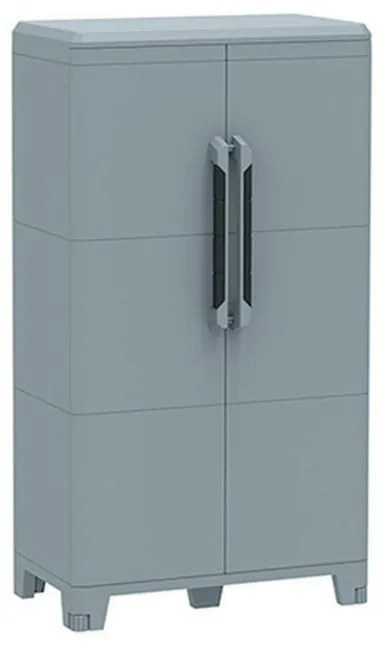 Armadio basso Trasforming Modular 3 TERRY STORAGE in resina, grigio L 78 x H 143 x P 44 cm 2 ante, adatto per interno/esterno