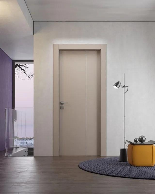 Porta pieghevole a libro asimmetrica Capri avorio L 60 x H 210 cm destra